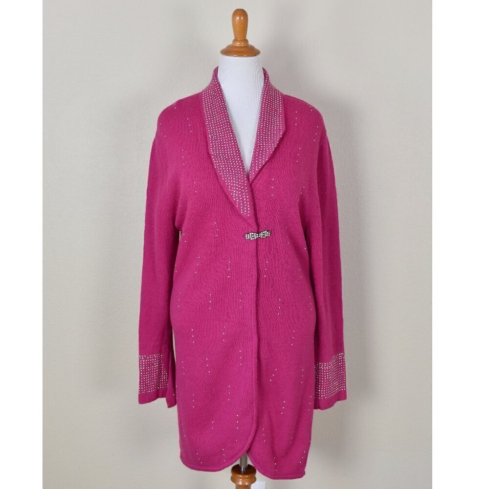 Vintage Todd & Olivia Rhinestone Sweater Cardigan Pink - 16